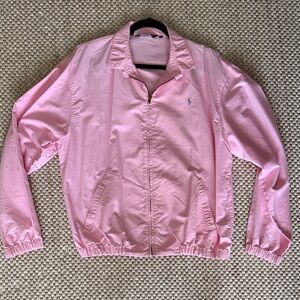 90s Polo Ralph Lauren Vintage Made in the USA  Pink Zip Front Windbreaker Jacket
